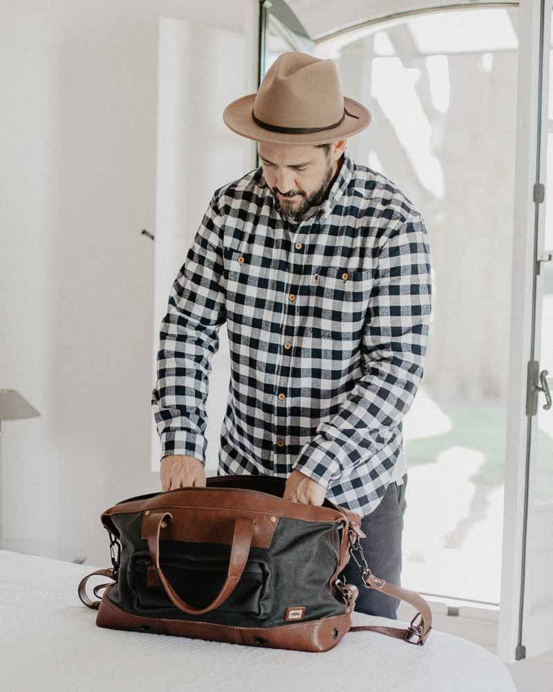 Lifestyle blogger Devin McGovern of Outlined Cloth features Buffalo Jackson flannel in Argentina