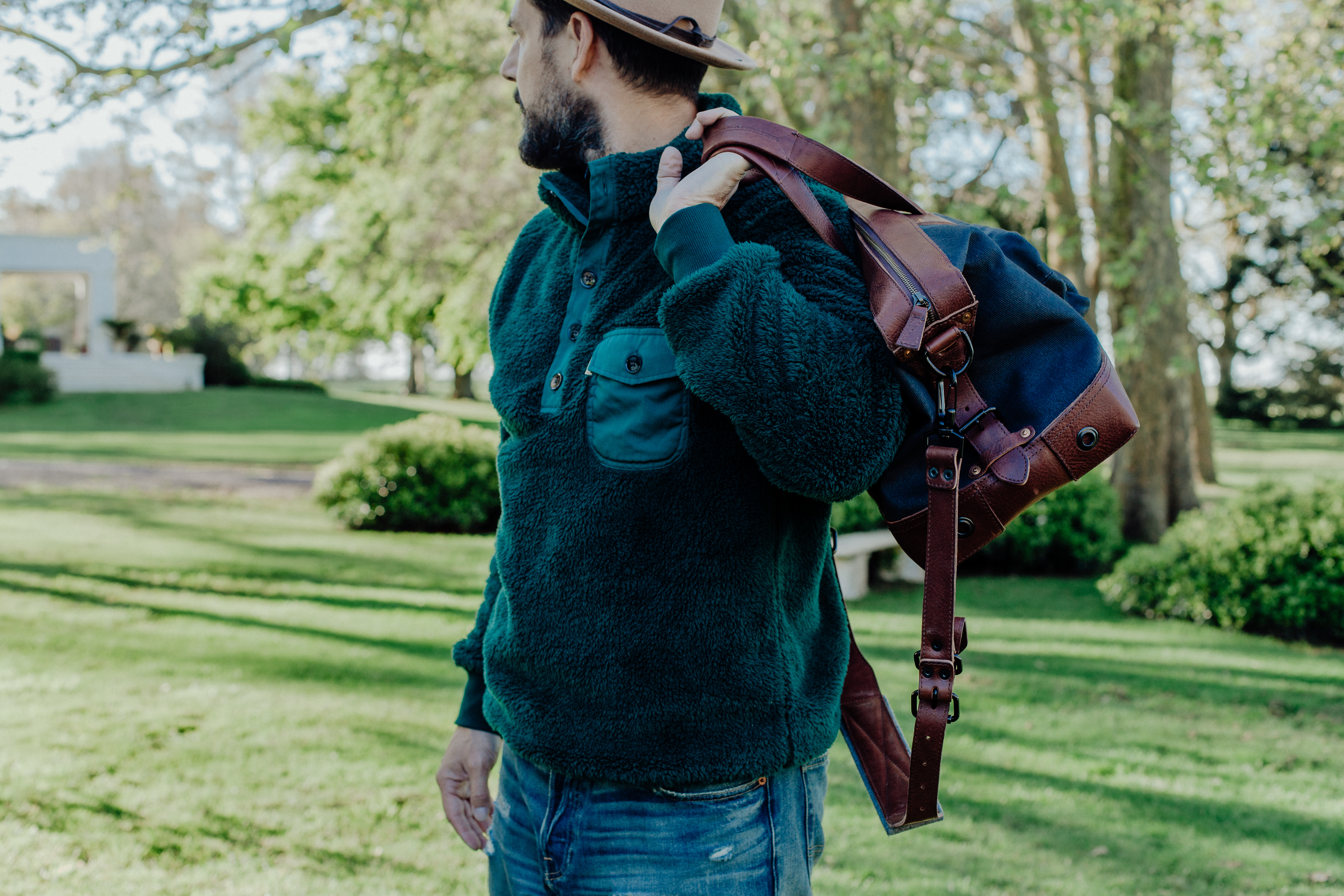 Lifestyle blogger Devin McGovern of Outlined Cloth features Buffalo Jackson Kodiak pullover in Argentina