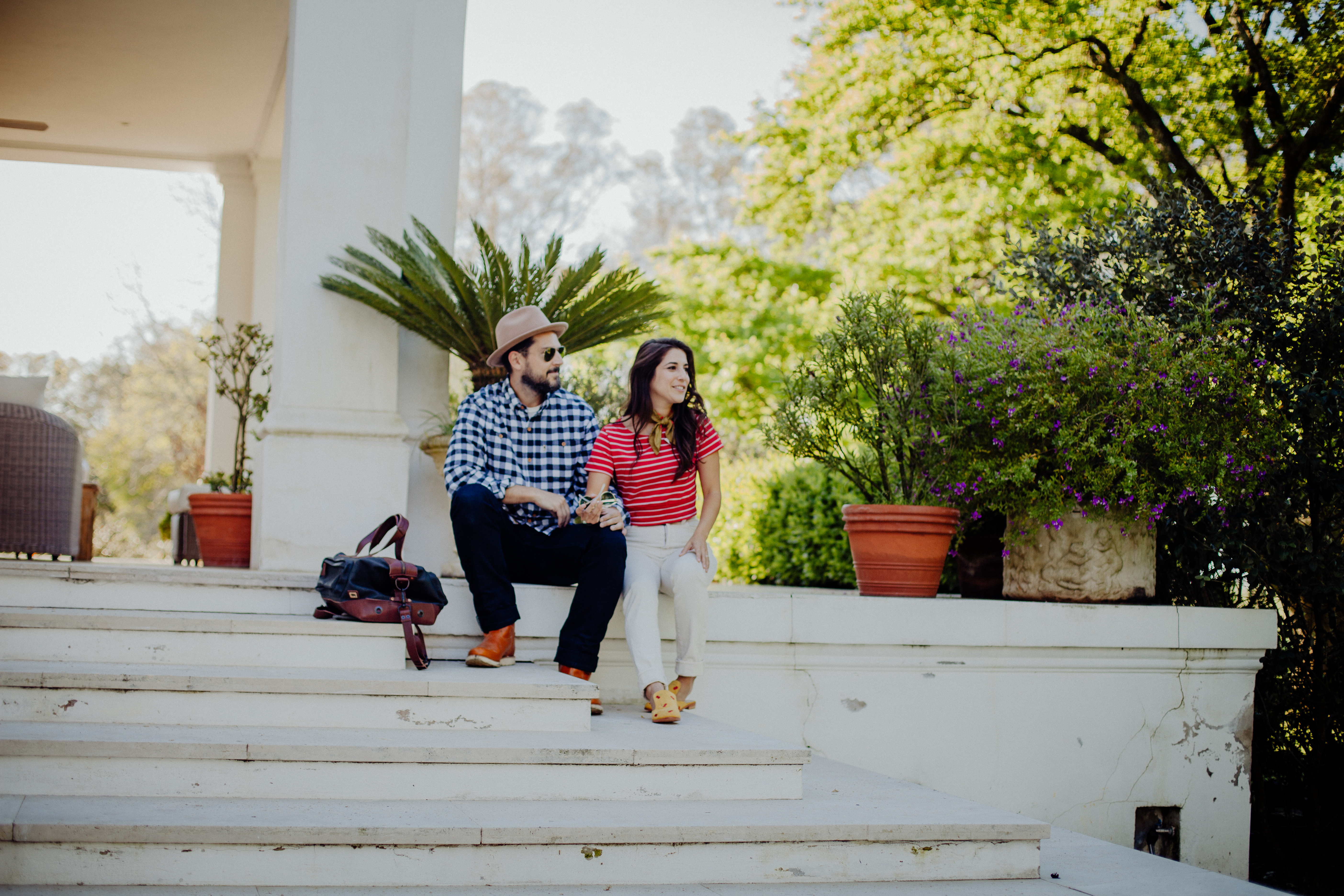 Lifestyle bloggers Devin McGovern and wife Marlene Martinez of Outlined Cloth relax in Argentina