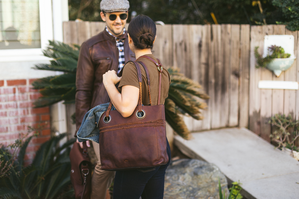 Lifestyle blogger Devin McGovern and wife Marlene Martinez of Outlined Cloth team with Buffalo Jackson for the release of their new women's bags