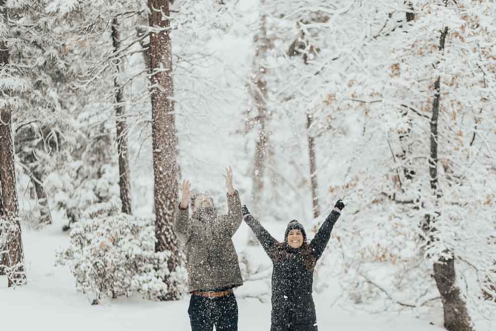 Lifestyle blogger Devin McGovern and wife Marlene Martinez explore the snowy mountains of Big Bear California