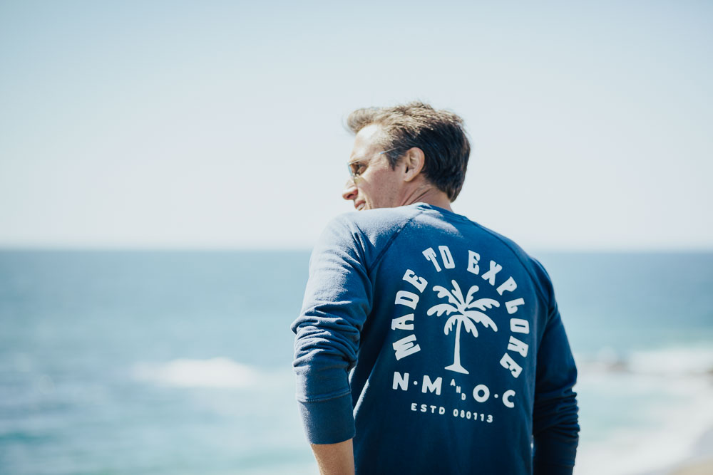 Lifestyle blogger Outlined Cloth releases sweatshirt collab with Laguna Beach shop North Menswear.