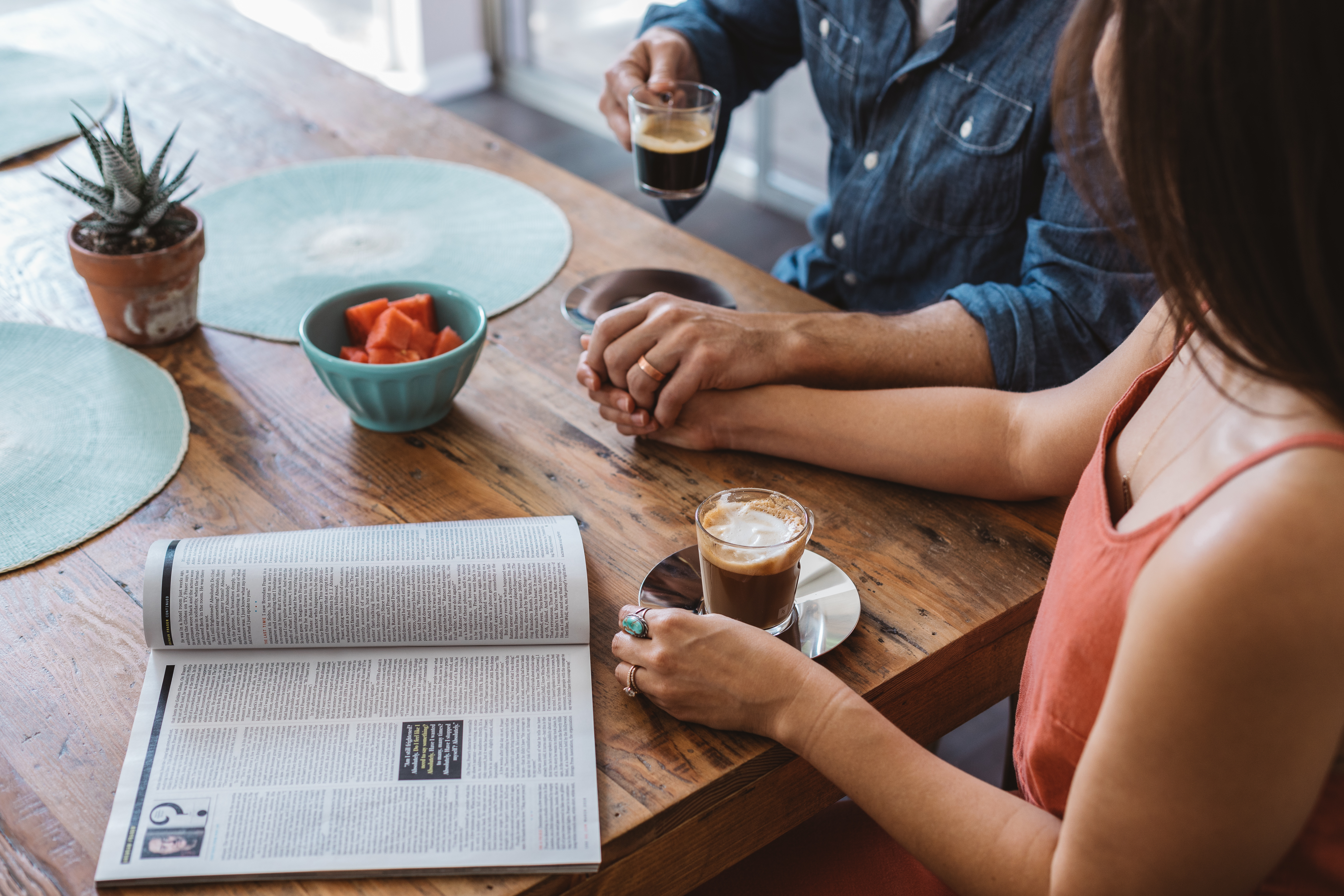 Lifestyle blogger Devin McGovern and wife Marlene Martinez morning coffee with Nespresso